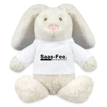 Saas-Fee coordinates Valais Switzerland - MiniFeet® RecycelHase® Bunny Cream - white - Front