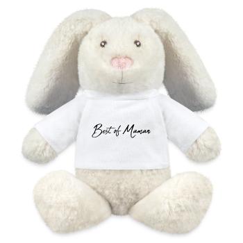 MOM. MOTHER'S DAY. HEART. FEAST. HAPPY BIRTHDAY - MiniFeet® RecycelHase® Bunny Cream - white - Front