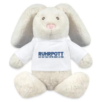 Ruhrpott - Dat hat wat mittn Herz zu tun - Zeche - MiniFeet® RecycelHase® Creme - Weiß - Vorne