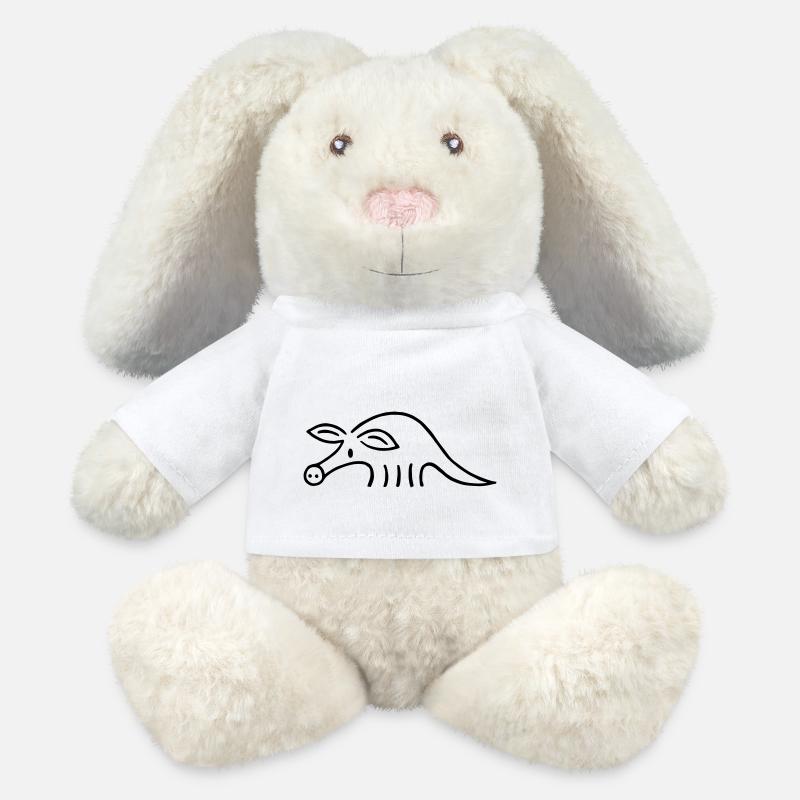 Aardvark - Lapin en peluche recyclé MiniFeet® Crème - blanc