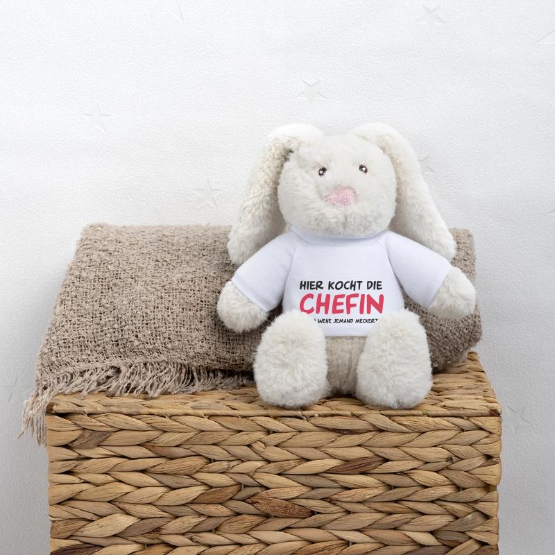 Cuisinier Lapin en peluche recyclé MiniFeet® Crème