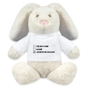 Squash Sport Game Match Champion Victory - Lapin en peluche recyclé MiniFeet® Crème - blanc - Devant
