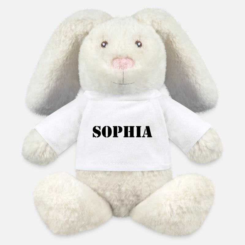 Name Sophia - MiniFeet® RecycelHase® Creme - Weiß