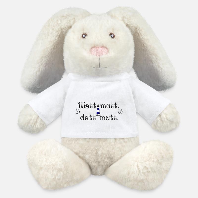 Watt mutt datt mutt - MiniFeet® RecycelHase® Creme - Weiß