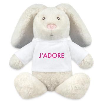 j'adore - Lapin en peluche recyclé MiniFeet® Crème - blanc - Devant
