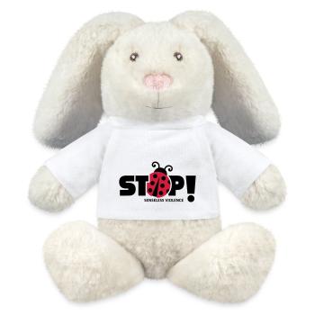 Stop senseless violence. Senseless violence, - MiniFeet® RecycelHase® Bunny Cream - white - Front