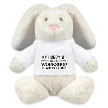 My Hubby & I run a Workshop he works & i shop - MiniFeet® RecycelHase® Creme - Weiß - Vorne