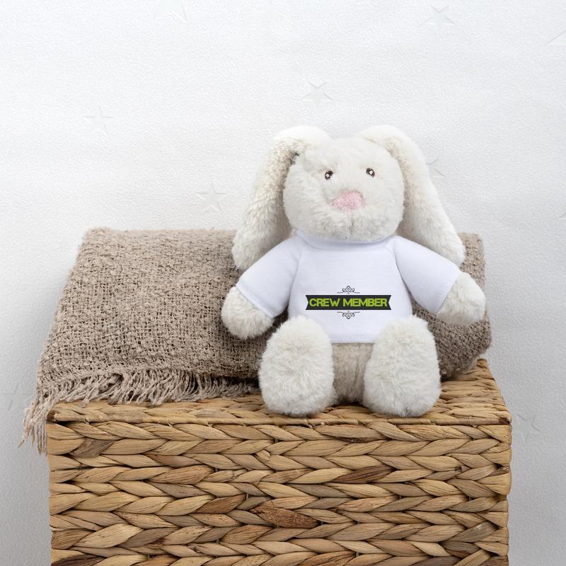 membre d’équipage Lapin en peluche recyclé MiniFeet® Crème