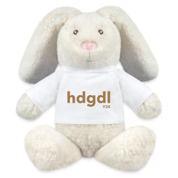 hdgdl hab dich ganz doll lieb Y2k braun - MiniFeet® RecycelHase® Creme - Weiß - Vorne