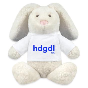 hdgdl hab dich ganz doll lieb Jahr2000 Y2K blau - MiniFeet® RecycelHase® Creme - Weiß - Vorne