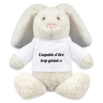 trop genial - Lapin en peluche recyclé MiniFeet® Crème - blanc - Devant