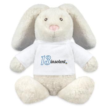 13insolent - Lapin en peluche recyclé MiniFeet® Crème - blanc - Devant