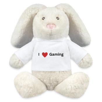 I_Love_Gaming - MiniFeet® RecycelHase® Creme - Weiß - Vorne