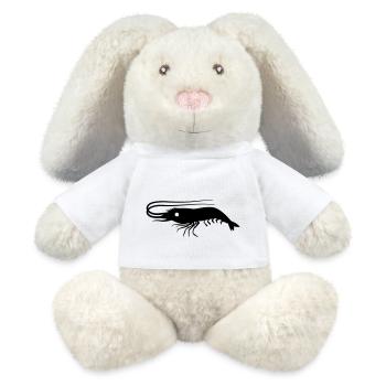 seule crevette crevettes avec des antennes - Lapin en peluche recyclé MiniFeet® Crème - blanc - Devant