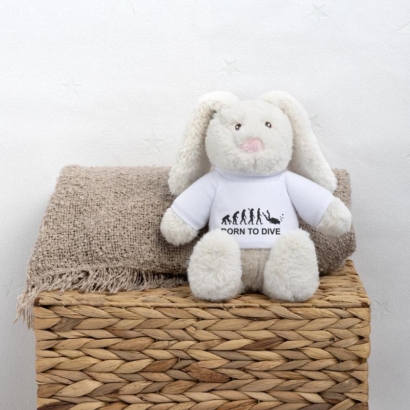 Évolution Plongée Lapin en peluche recyclé MiniFeet® Crème
