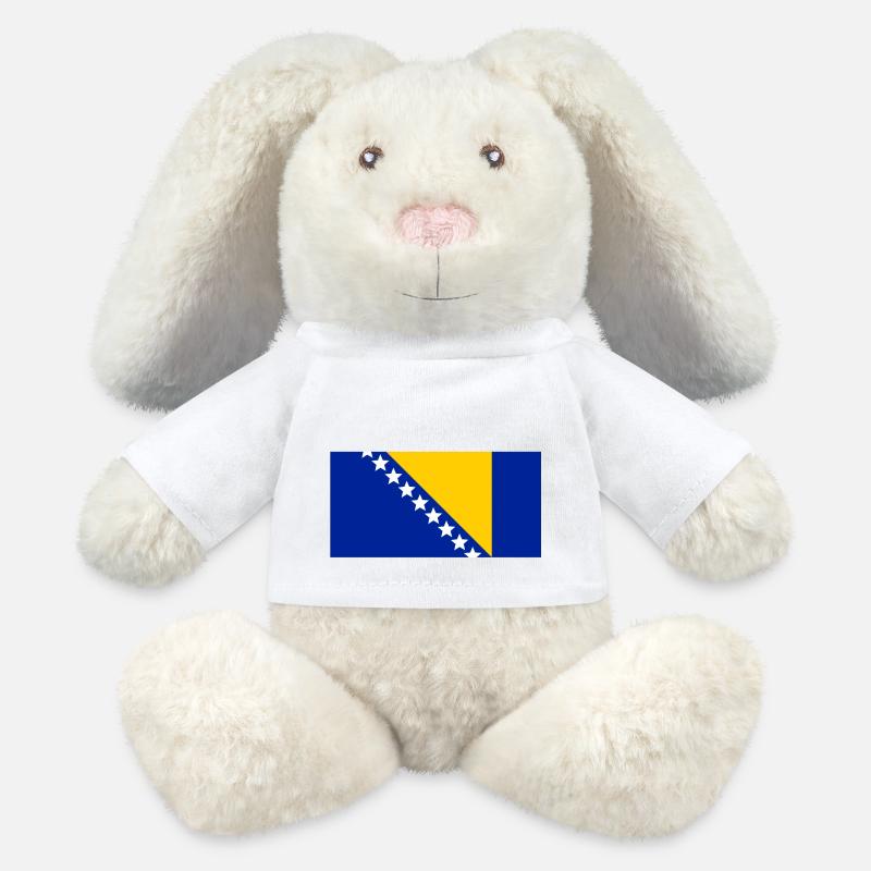 Bosnia flag - MiniFeet® RecycelHase® Bunny Cream - white