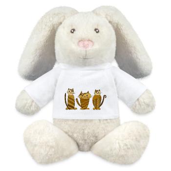 Katzen - MiniFeet® RecycelHase® Creme - Weiß - Vorne