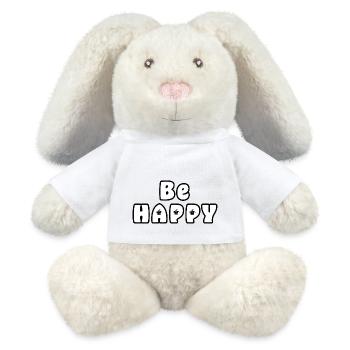 Sois heureux - Lapin en peluche recyclé MiniFeet® Crème - blanc - Devant