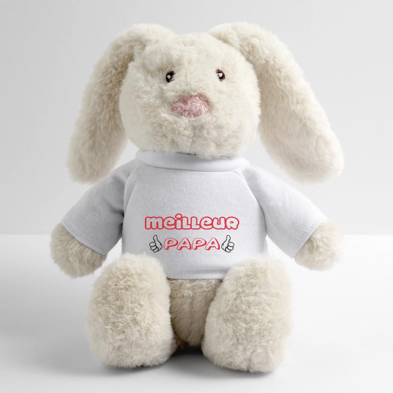 MEILLEUR PAPA Lapin en peluche recyclé MiniFeet® Crème