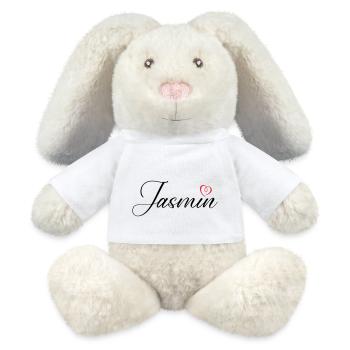 jasmin name herz - MiniFeet® RecycelHase® Creme - Weiß - Vorne