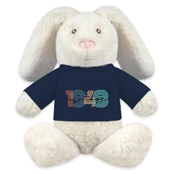 1948 vintage rétro - Lapin en peluche recyclé MiniFeet® Crème - bleu marine - Devant