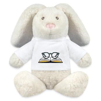 LUNETTES - Lapin en peluche recyclé MiniFeet® Crème - blanc - Devant