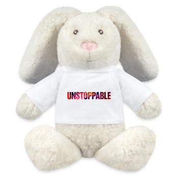 Unstoppable Abstract Typography Design - MiniFeet® RecycelHase® Bunny Cream - white - Front
