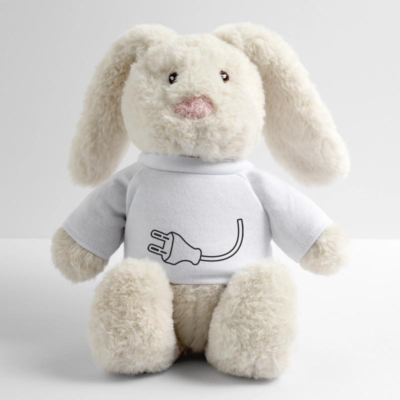 Plug Lapin en peluche recyclé MiniFeet® Crème