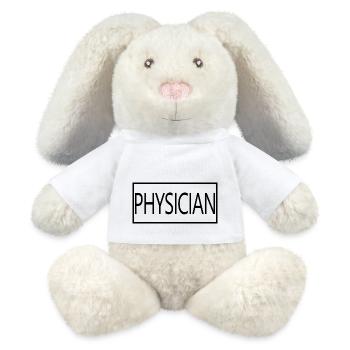 Médecin fier étudiant diplômé en médecine - Lapin en peluche recyclé MiniFeet® Crème - blanc - Devant
