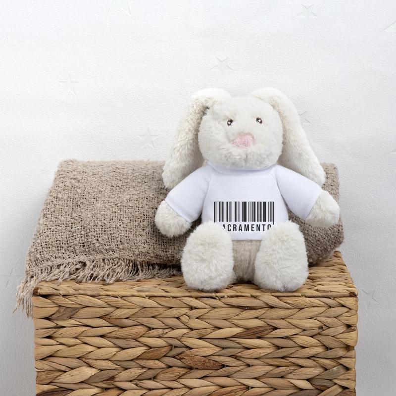 Code-barres de Sacramento Lapin en peluche recyclé MiniFeet® Crème