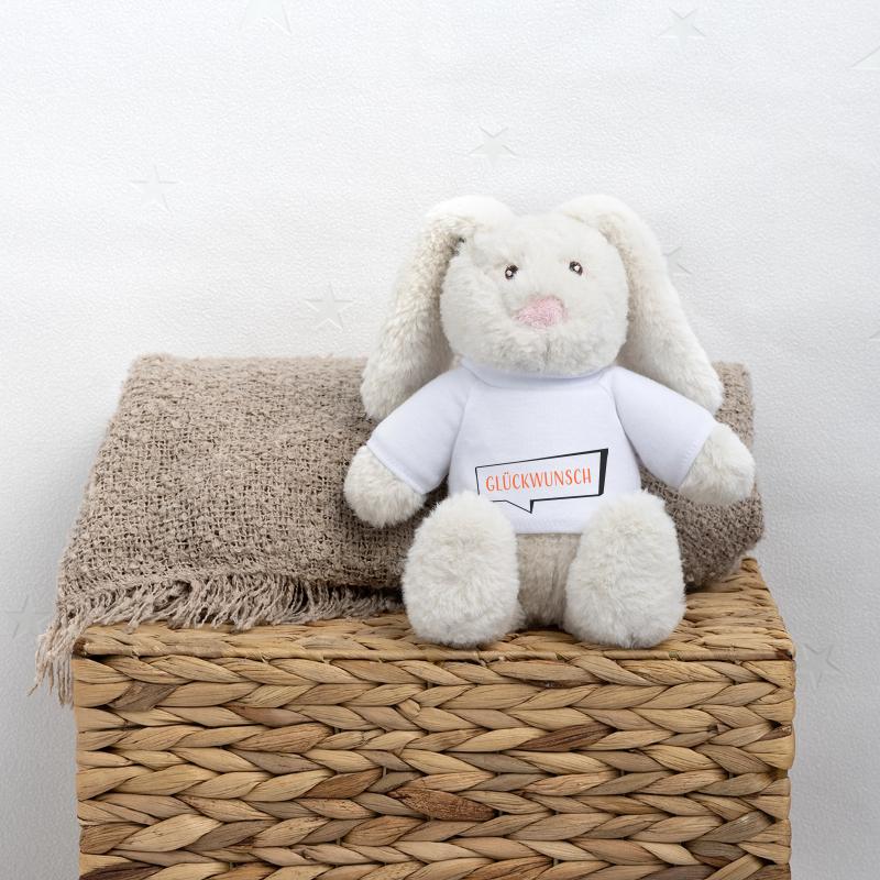 Congratulations two-tone MiniFeet® RecycelHase® Bunny Cream