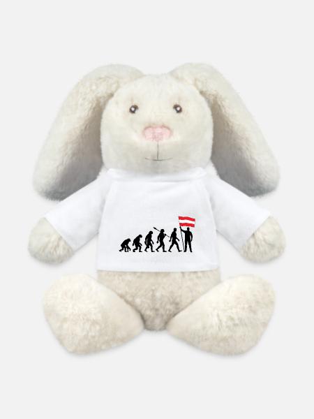 Osterreich - Evolution - Flagge - Nation - MiniFeet® RecycelHase® Creme - Weiß