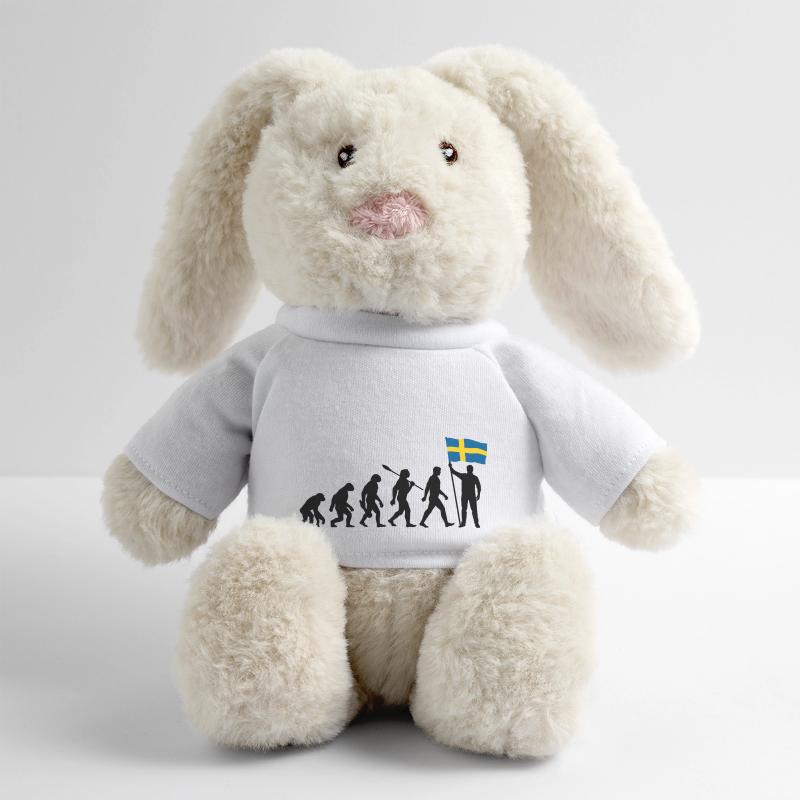 Suède - Evolution - Drapeau - Nation Lapin en peluche recyclé MiniFeet® Crème