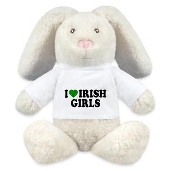 I love irish girls - Lapin en peluche recyclé MiniFeet® Crème - blanc - Devant