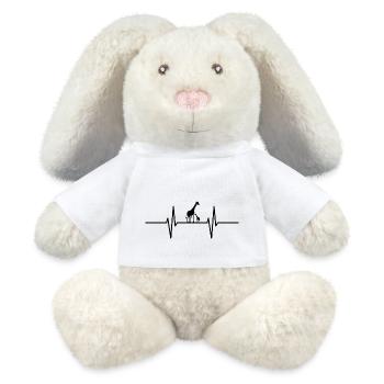 Battement de cœur avec les girafes - Lapin en peluche recyclé MiniFeet® Crème - blanc - Devant