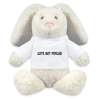 Design minimaliste mignon mais psychopathe - Lapin en peluche recyclé MiniFeet® Crème - blanc - Devant
