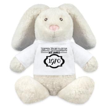 Beste Erfindung des Jahres 1970 Geschenk - MiniFeet® RecycelHase® Creme - Weiß - Vorne