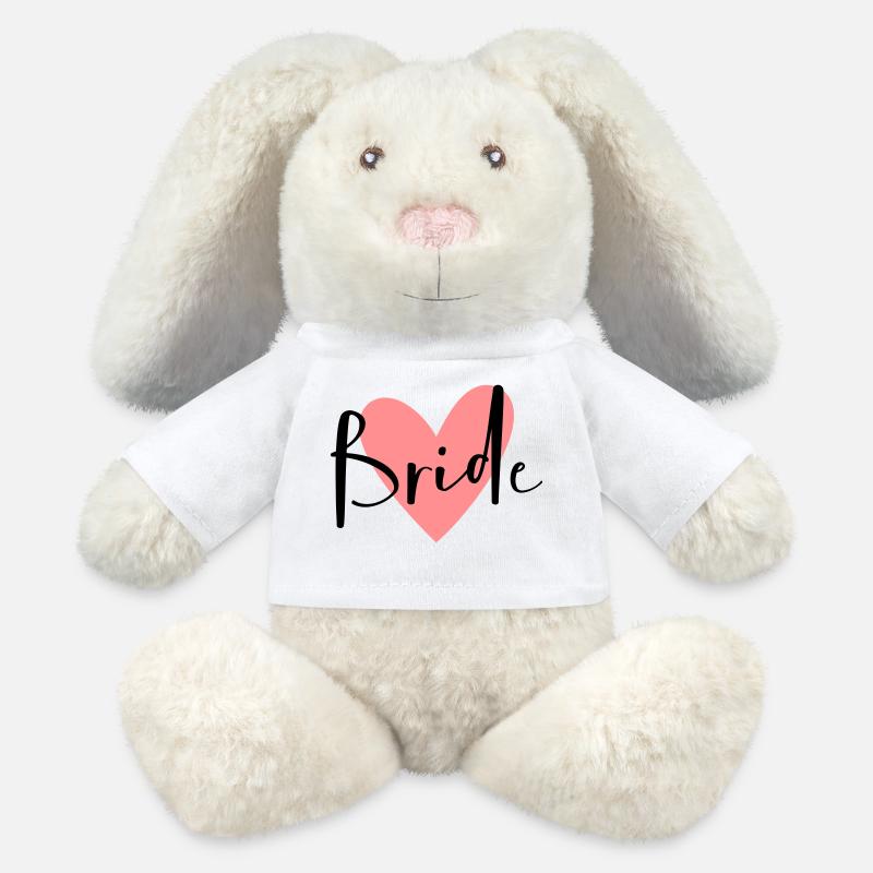 Bride rosa Herz Junggesellinnenabschied - MiniFeet® RecycelHase® Creme - Weiß