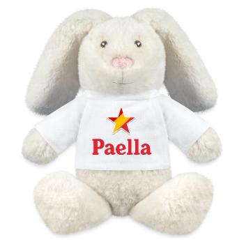 Stars of Spain - Paella - Lapin en peluche recyclé MiniFeet® Crème - blanc - Devant