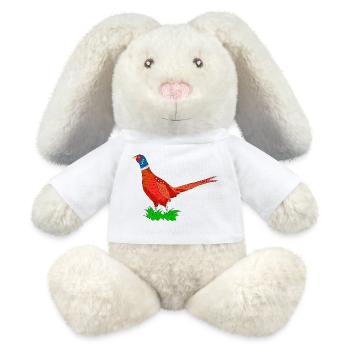 Colored Pheasant Adventure Graphic - MiniFeet® RecycelHase® Bunny Cream - white - Front