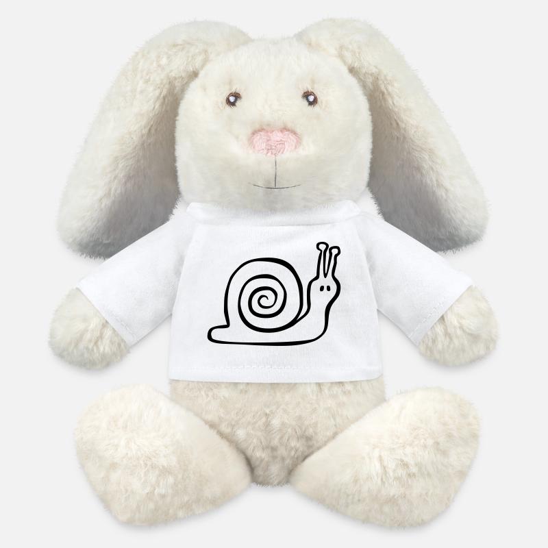 Handgezeichnete Schnecke - MiniFeet® RecycelHase® Creme - Weiß