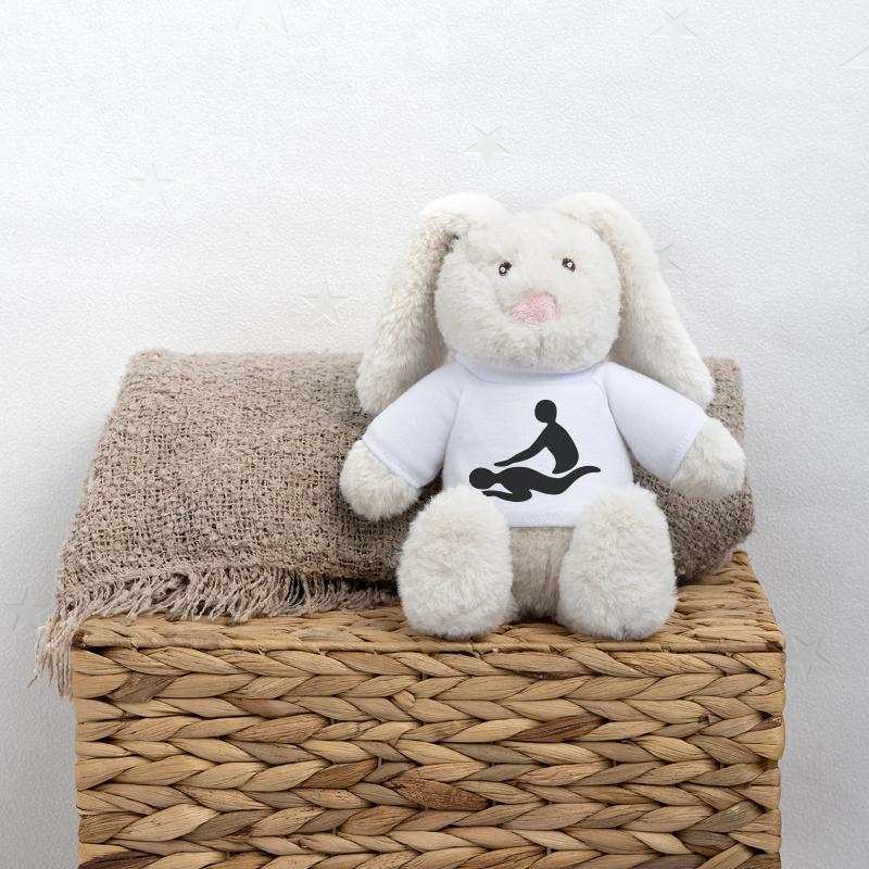 massage Lapin en peluche recyclé MiniFeet® Crème