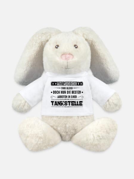 Tankstelle Tankstellenwart - MiniFeet® RecycelHase® Creme - Weiß