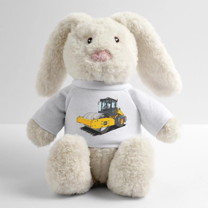 Rouleau dans la construction routière Lapin en peluche recyclé MiniFeet® Crème