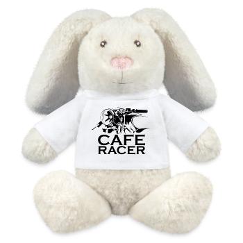 café racer icon custom bikes biker motorcycle icon - MiniFeet® RecycelHase® Bunny Cream - white - Front