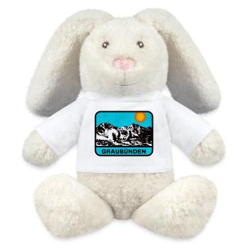 Graubünden Panorama Sun's Edge - MiniFeet® RecycelHase® Bunny Cream - white - Front
