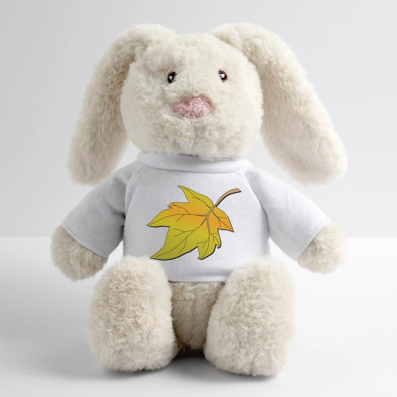 Herbstblatt | Congé d’automne Lapin en peluche recyclé MiniFeet® Crème