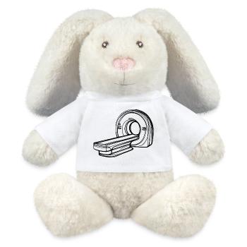 Radiologie-MRT-Scanner One Line Art Manip Radio - MiniFeet® RecycelHase® Creme - Weiß - Vorne