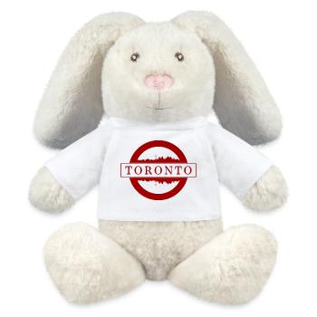 Toronto Stamp Skyline Red - Lapin en peluche recyclé MiniFeet® Crème - blanc - Devant
