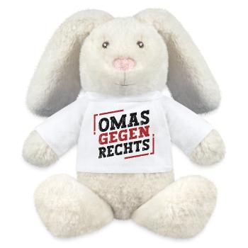 Omas Gegen Rechts - MiniFeet® RecycelHase® Creme - Weiß - Vorne
